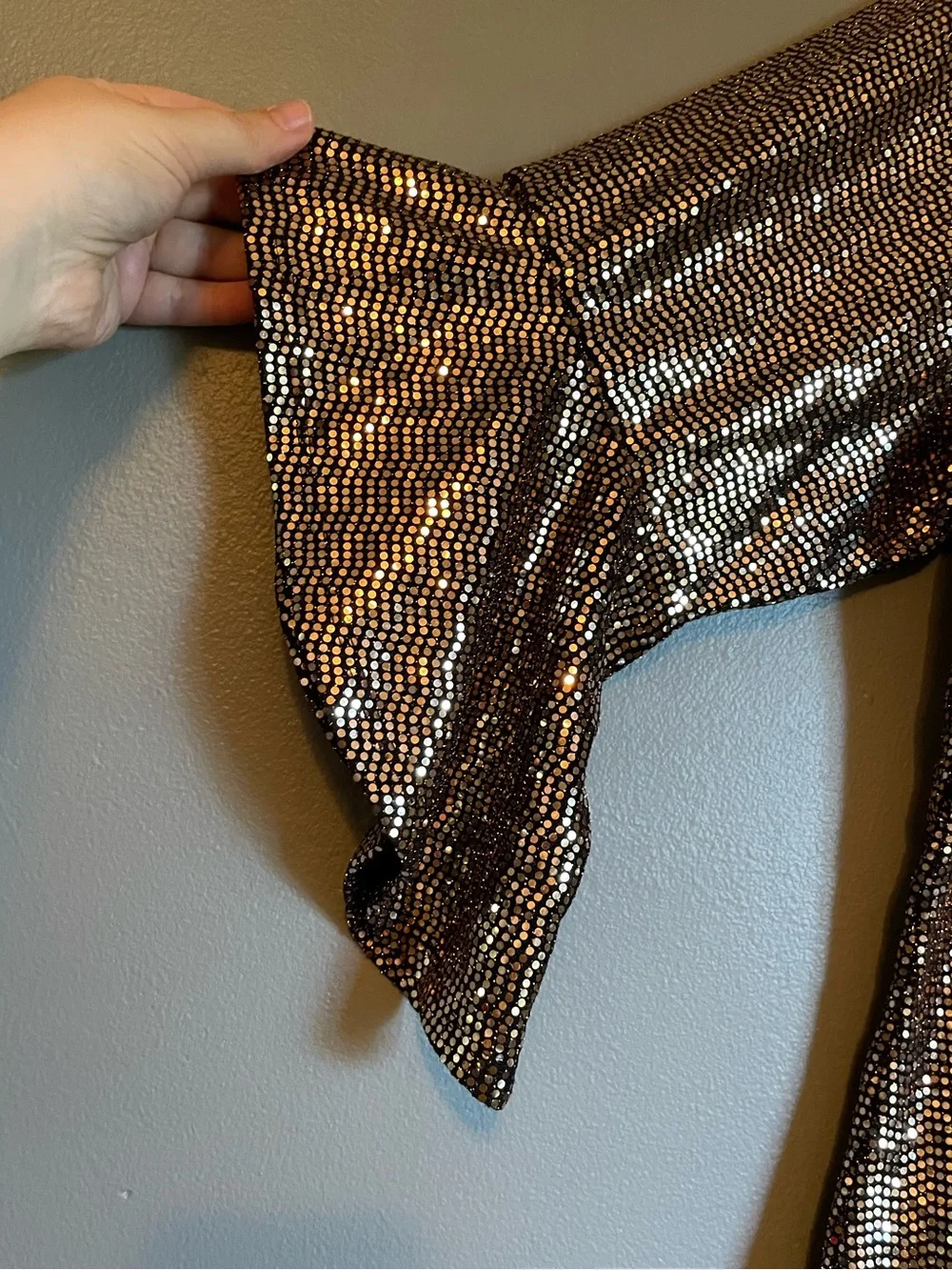 NWT Kasper Sz 2X Women’s Plus Size Mirror-Dot Metallic Bell-Sleeve Top Ret $89! - Picture 4 of 11